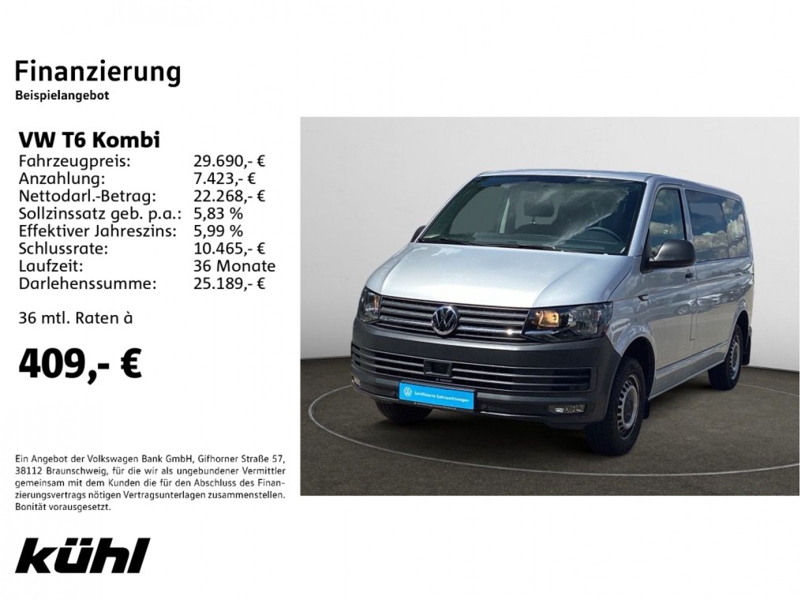 T6 Kombi 2.0 TDI 9.-Sitzer Navi