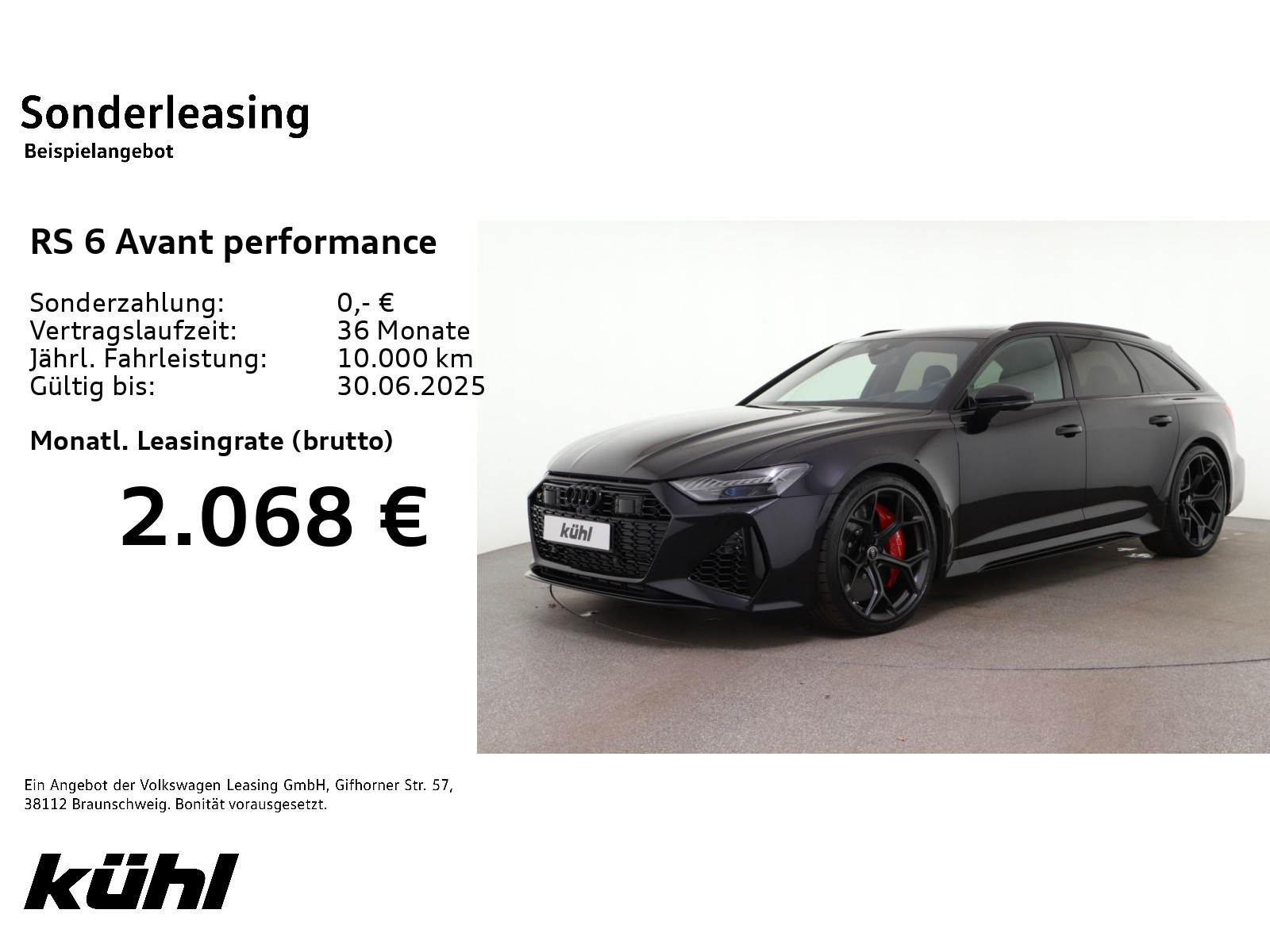 RS 6 Avant performance RS-Dynamikpaket plus RS-Sportabgasanlage AHK